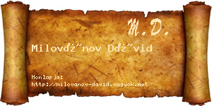 Milovánov Dávid névjegykártya